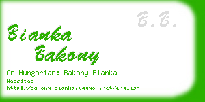 bianka bakony business card